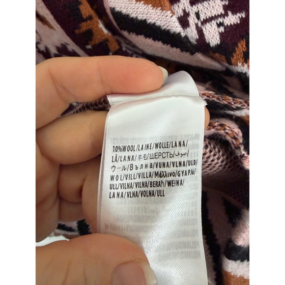 FARM Rio Tapestry Knit Cardigan Womens Size XL Glam Burgundy Floral Wool Blend - Picture 6 of 8